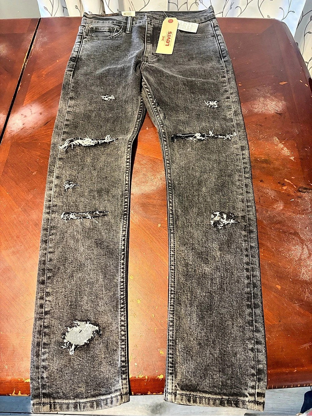 Levi's 510 Skinny Distressed Black Jeans Waist 30 NWT